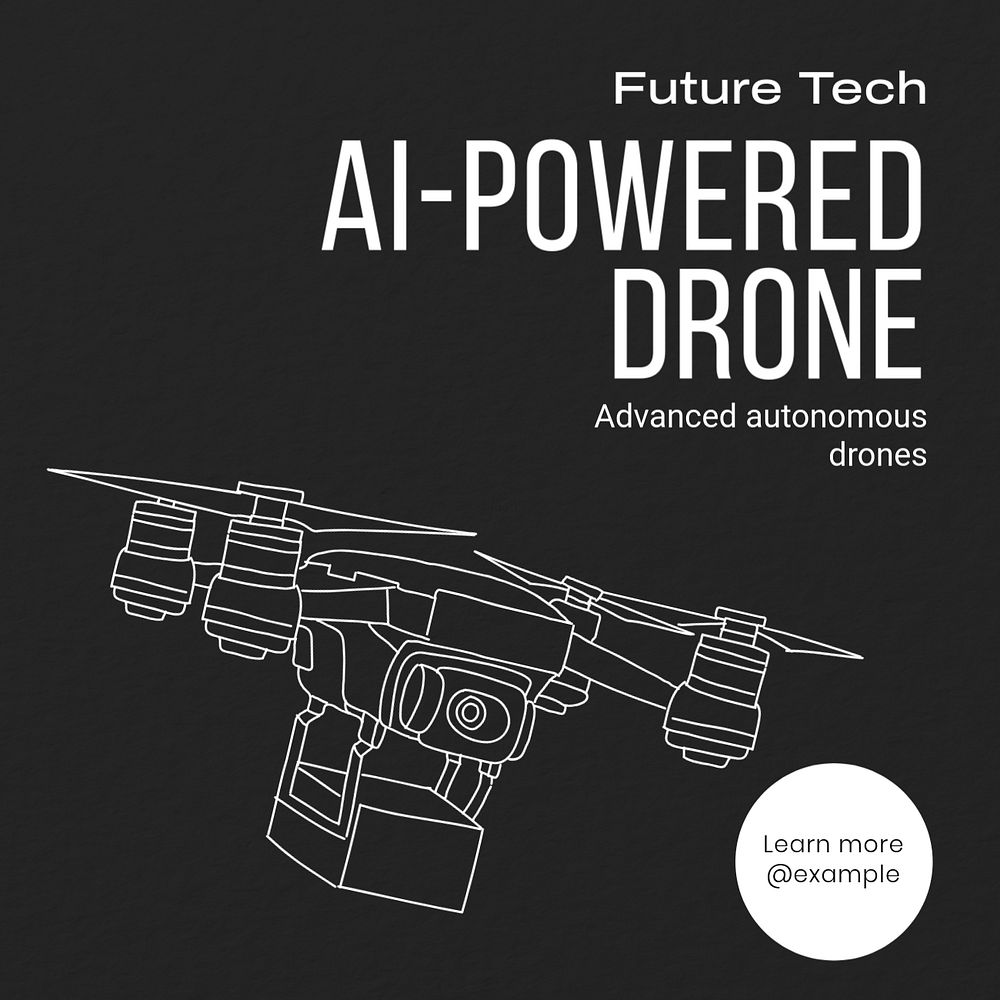 AI drones Instagram post template, editable text