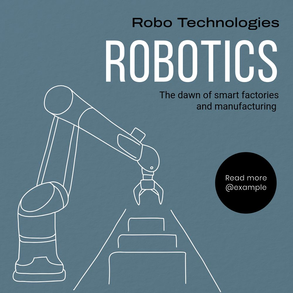 Robotics & manufacturing Instagram post template, editable text