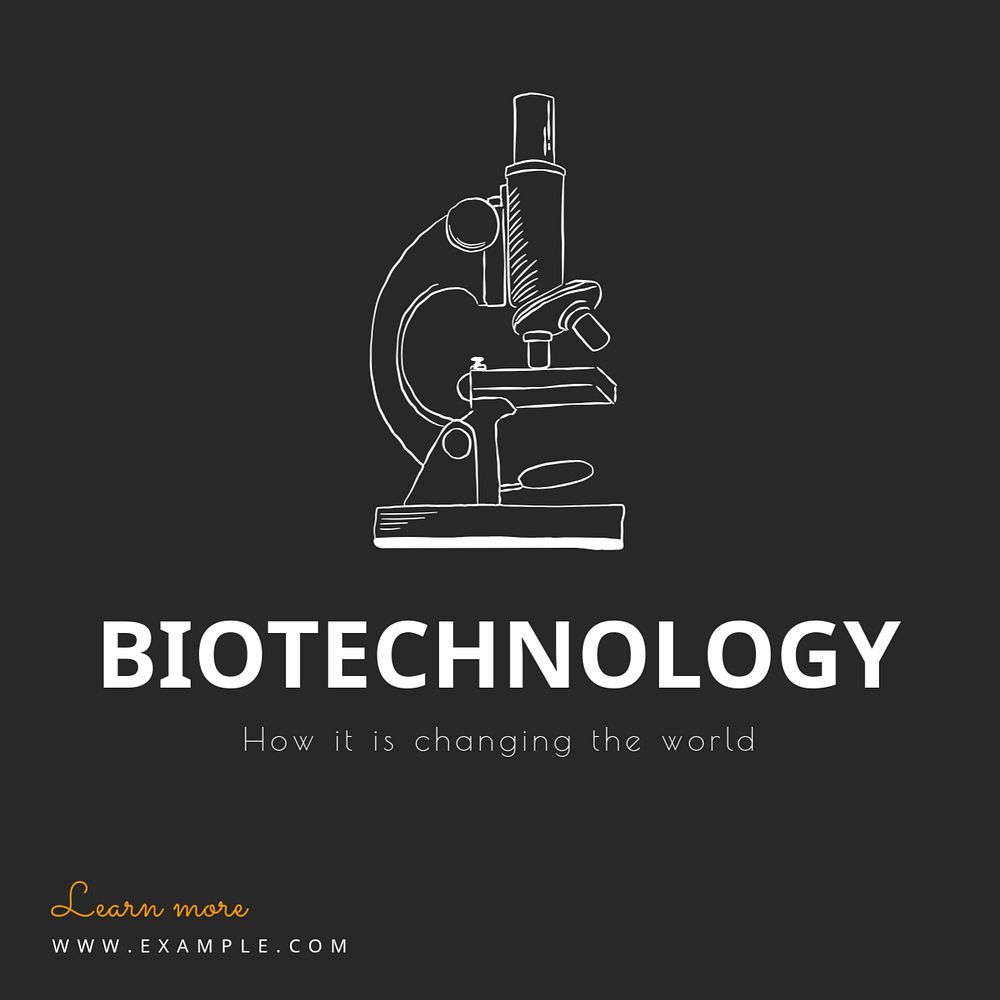 Biotechnology Instagram post template, editable text