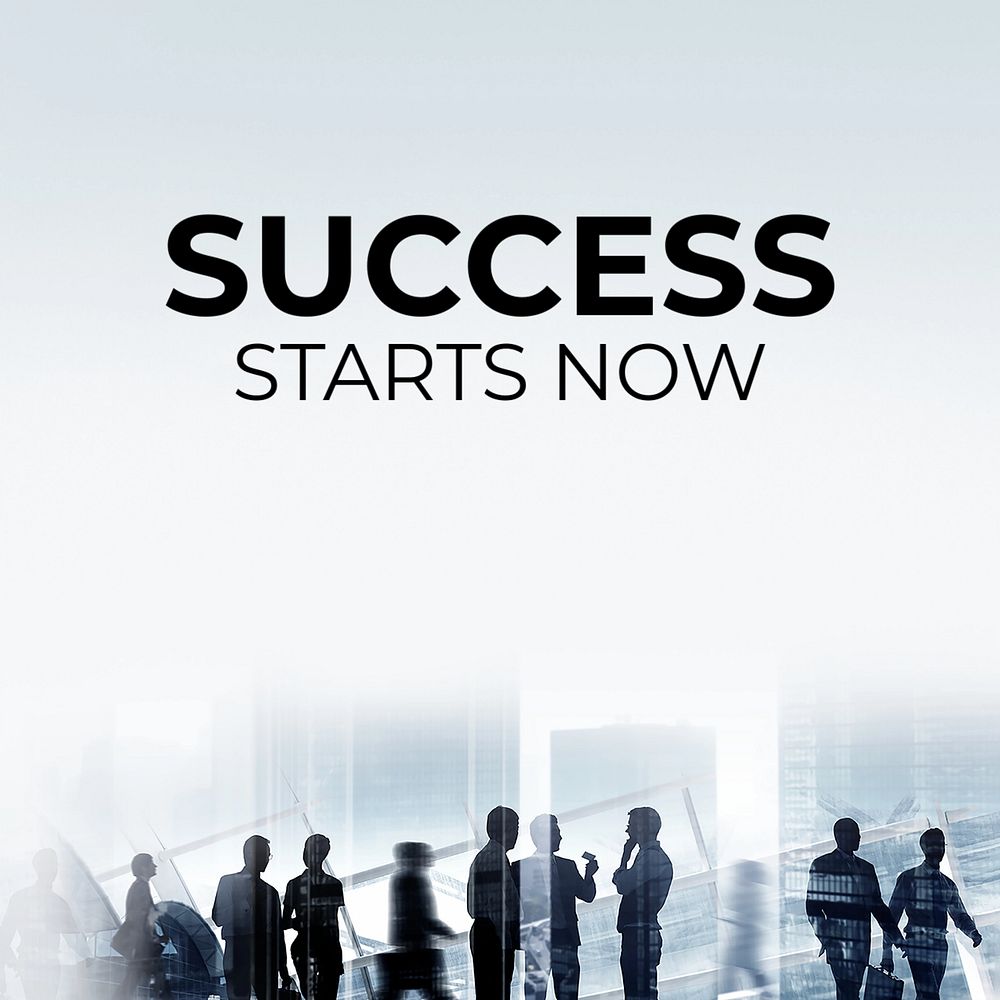 Success starts now Instagram post template, editable text