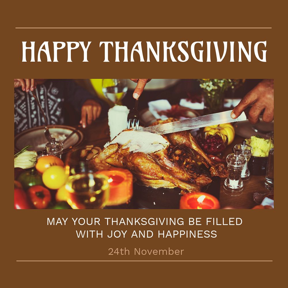 Happy Thanksgiving  Instagram post template, editable text