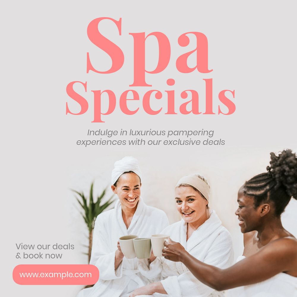 Spa deals Instagram post template, editable text