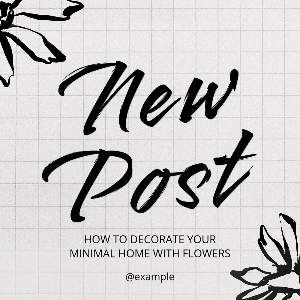 New post Instagram post template, editable text