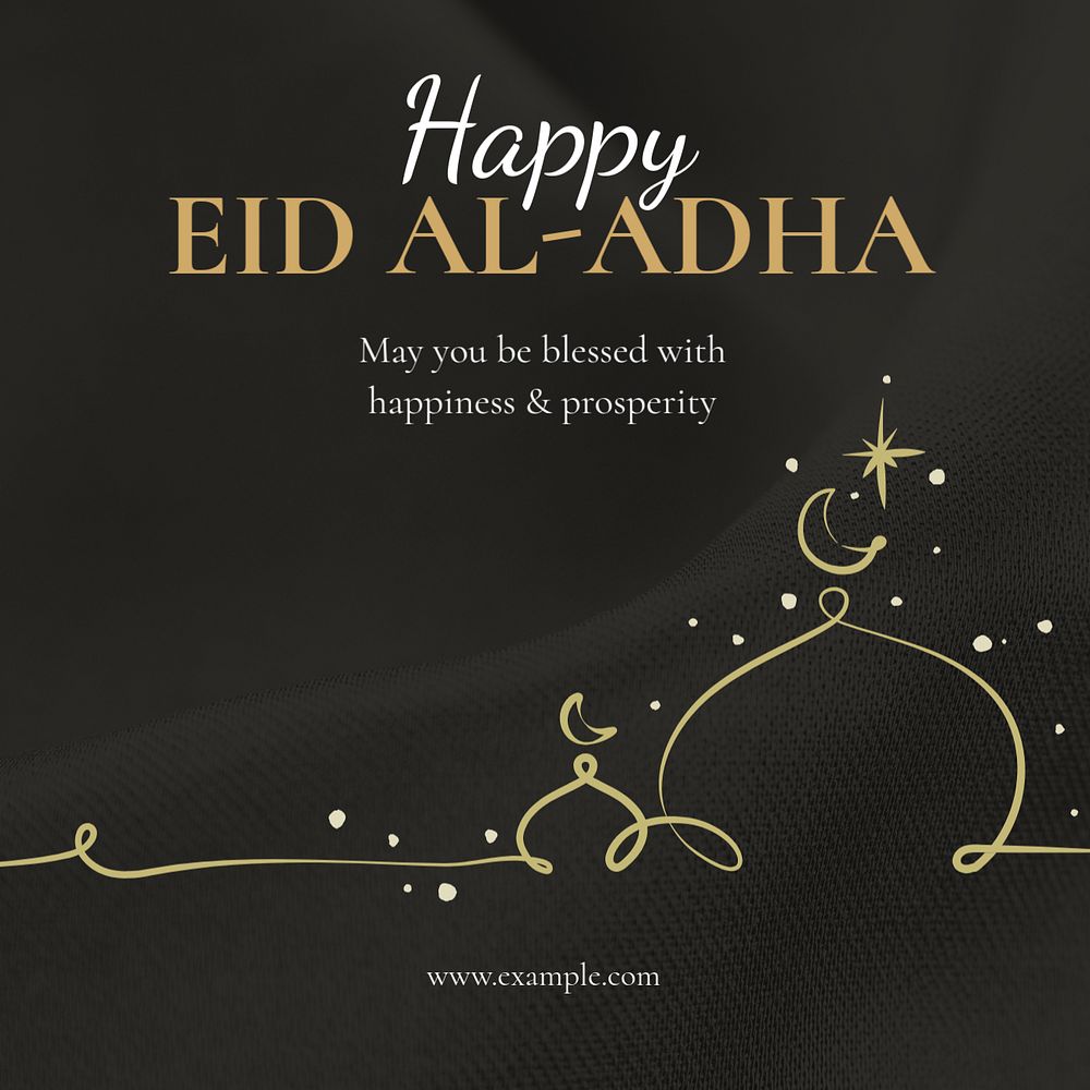 Happy Eid al-Adha Facebook post template, editable design