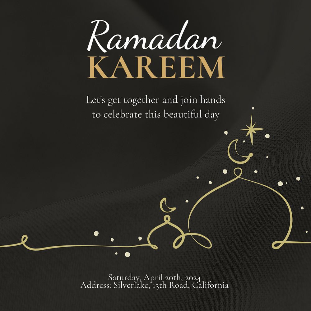 Ramadan Kareem Facebook post template, editable design