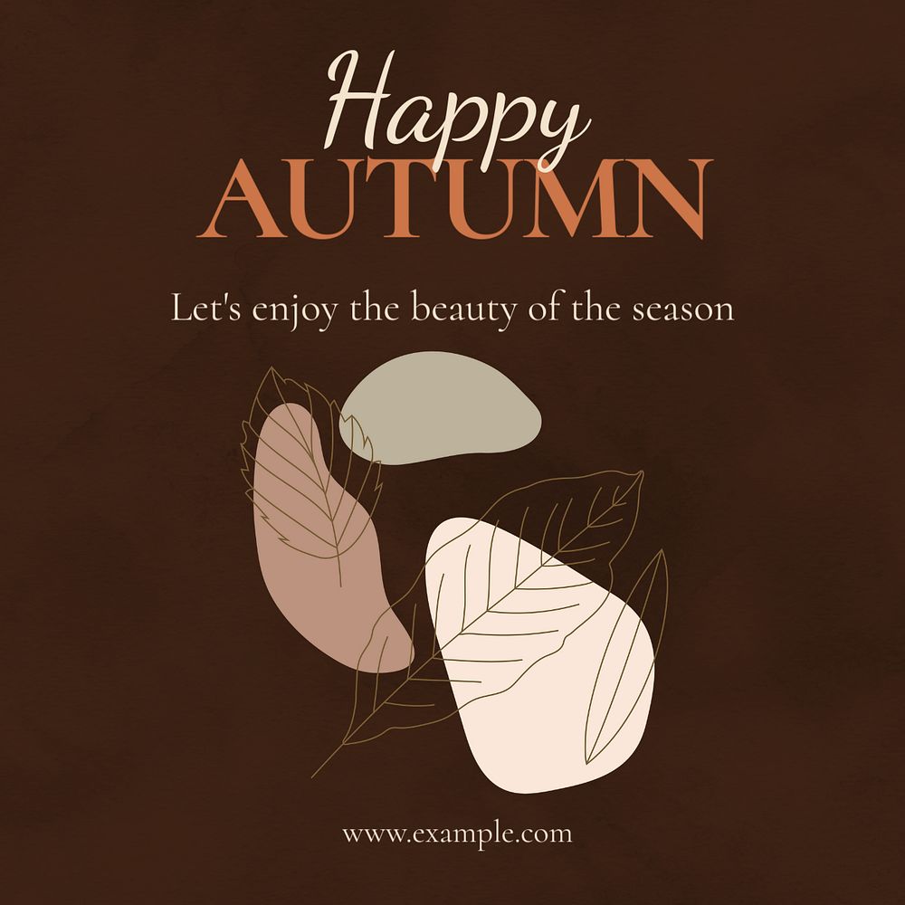 Happy autumn Facebook post template, editable design