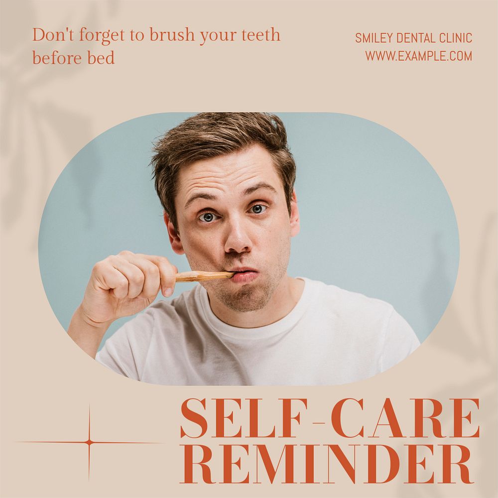 Self care reminder Instagram post template, editable text