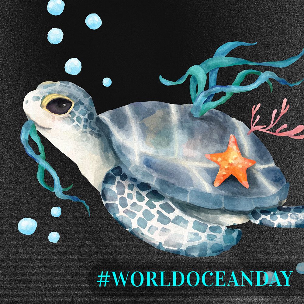 World ocean day Instagram post template, editable text