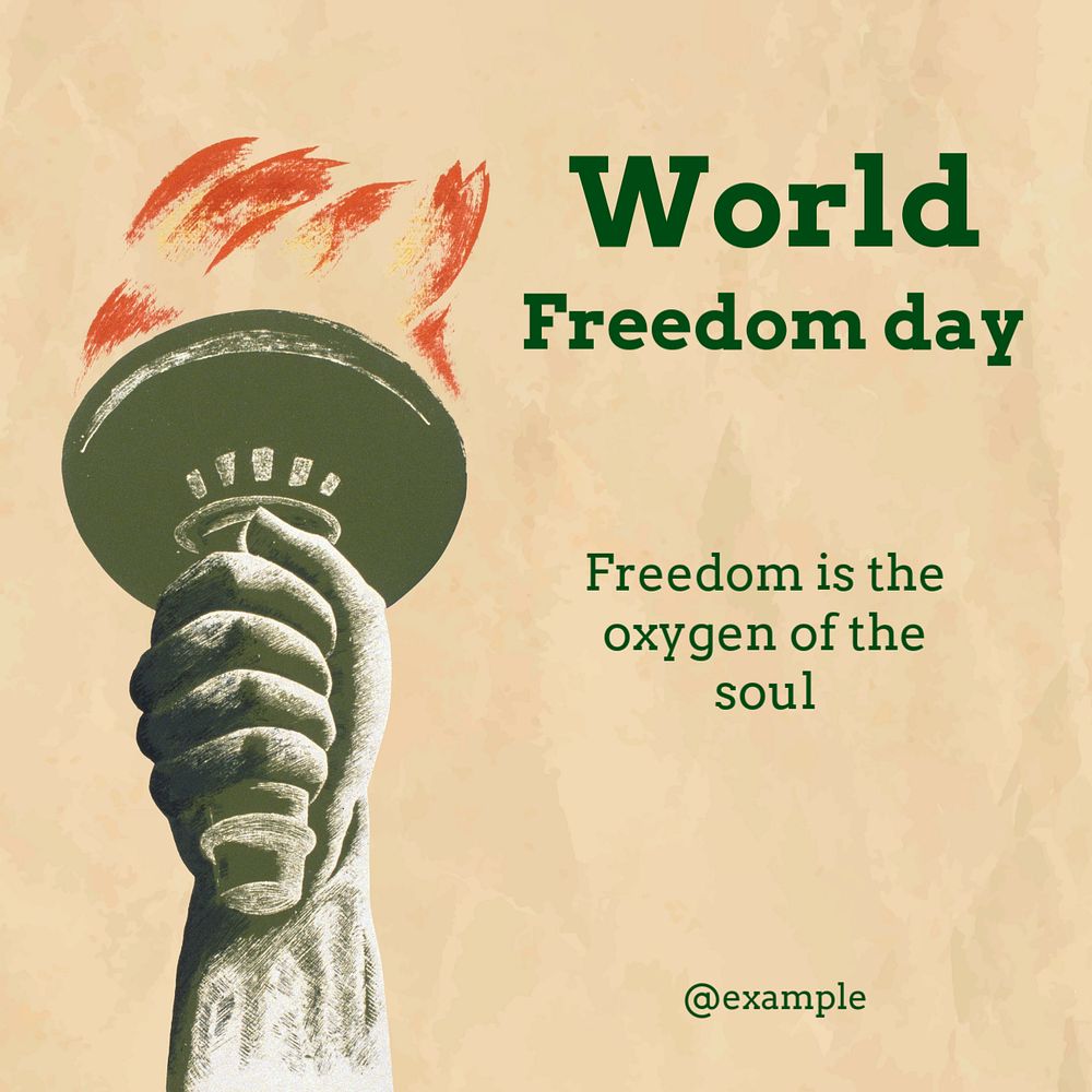 World Freedom Day Instagram post template, editable text