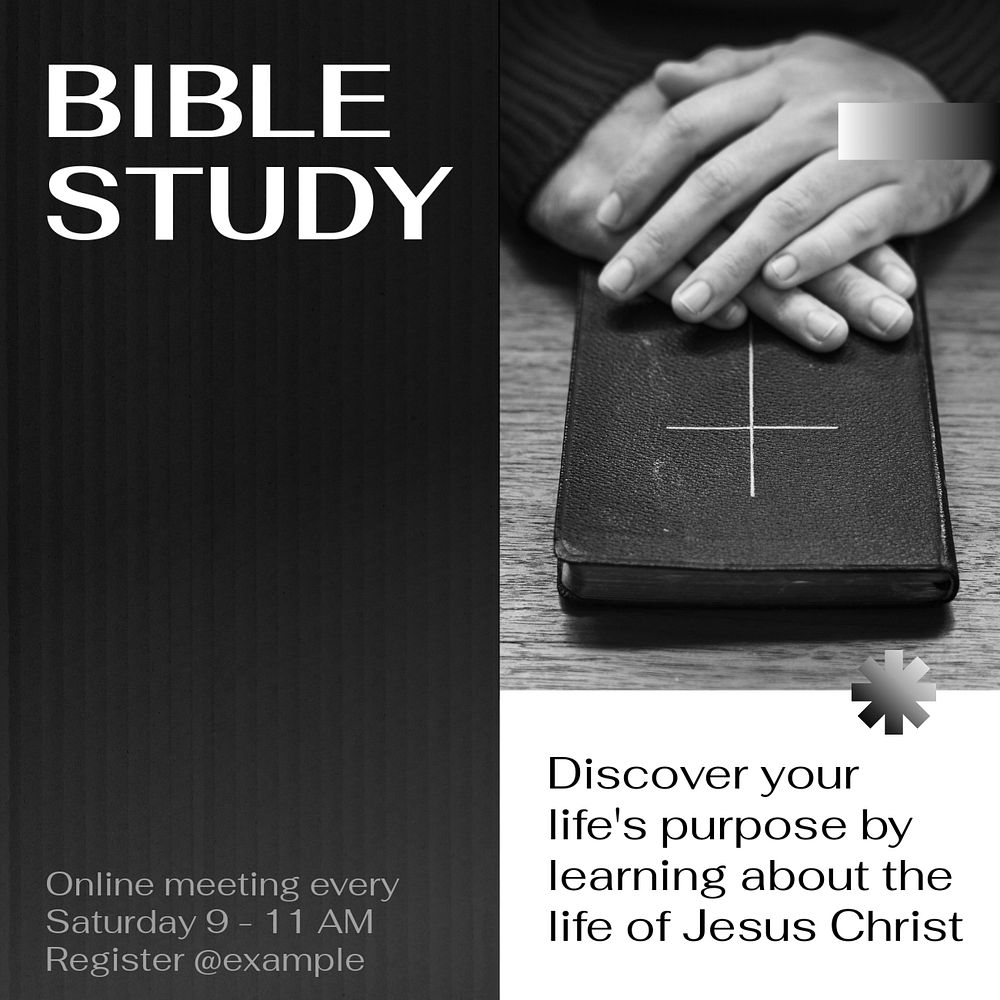 Bible study Instagram post template, editable text