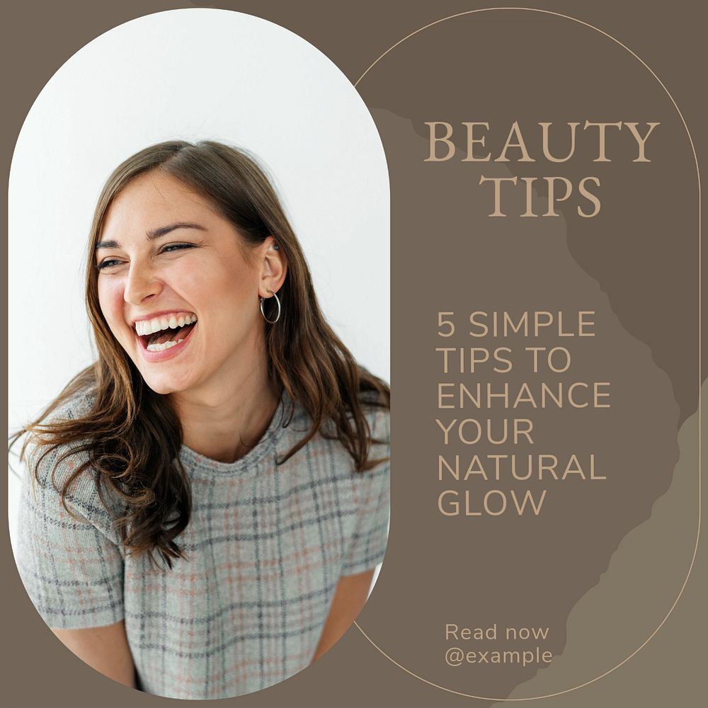 Beauty tips Instagram post template, editable text