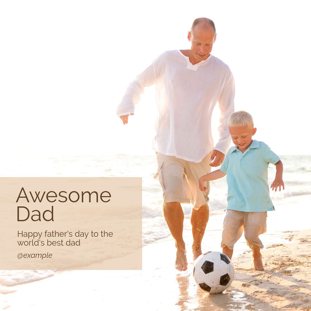 Awesome dad Instagram post template, editable text