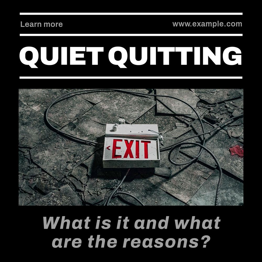 Quiet quitting Instagram post template, editable text