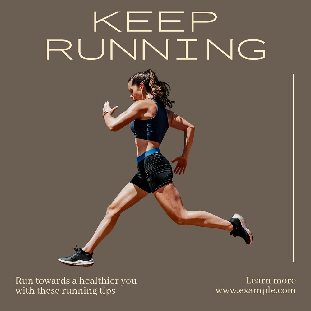 Keep running Instagram post template, editable text