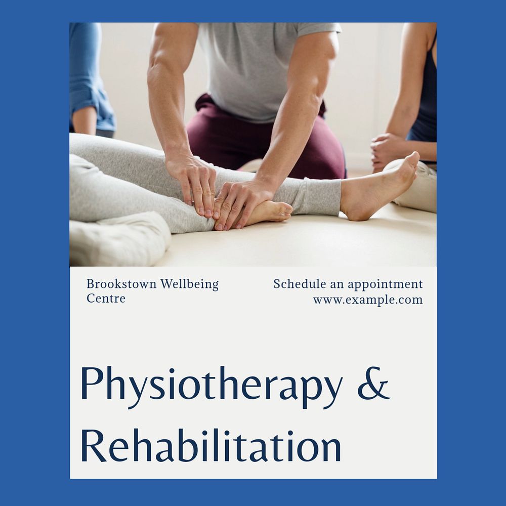 Physical therapy ads Instagram post template, editable text