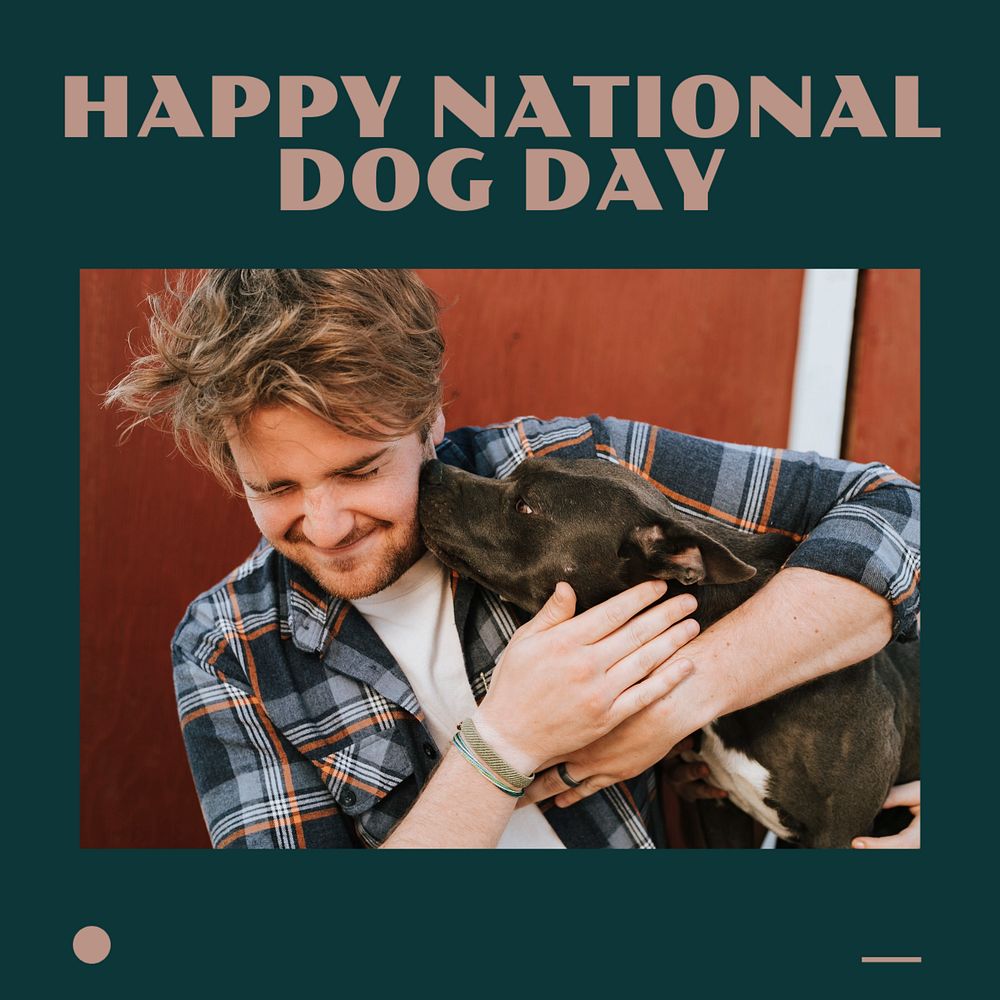 Dog day Instagram post template, editable text