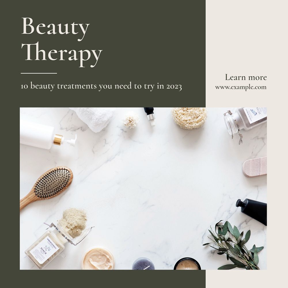 Beauty therapy Instagram post template, editable text