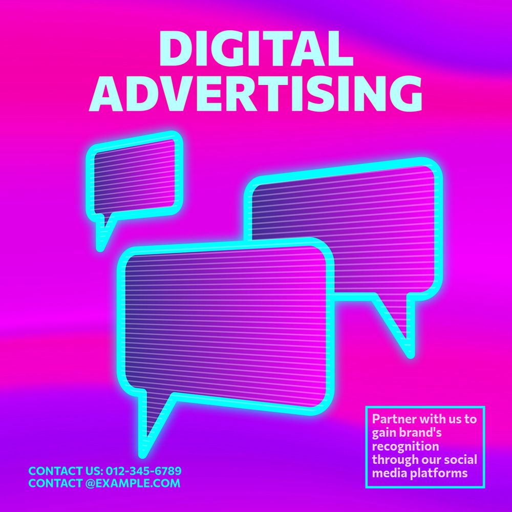 Digital ads Instagram post template, editable text