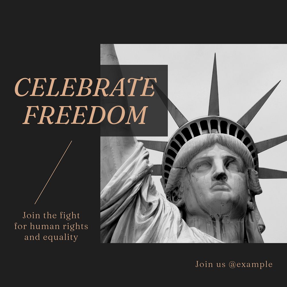 Celebrate freedom Instagram post template, editable text