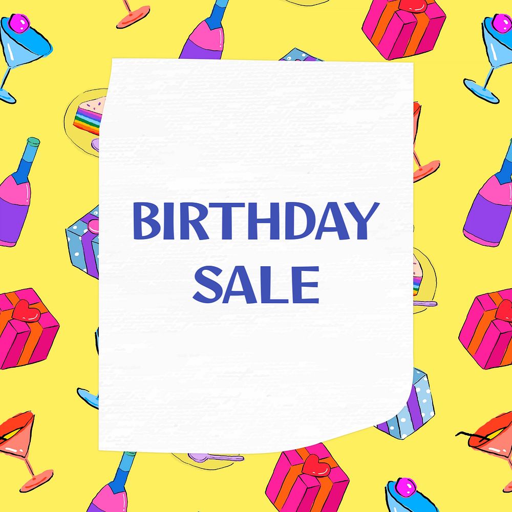 Birthday sale Instagram post template, editable text