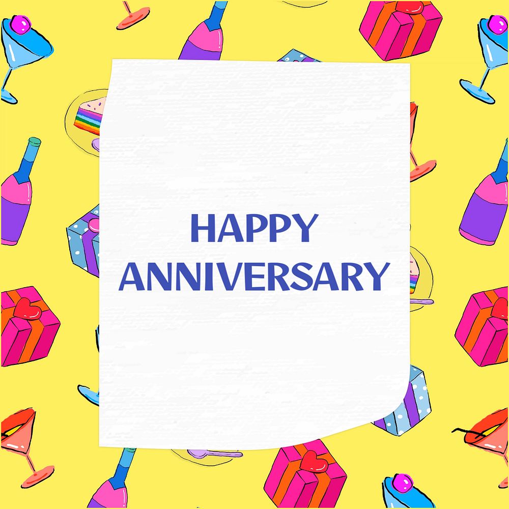 Happy anniversary Instagram post template, editable text