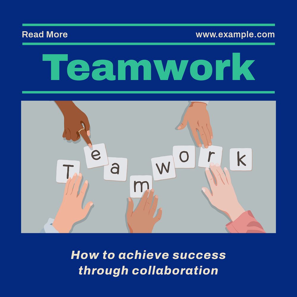 Teamwork Instagram post template, editable text