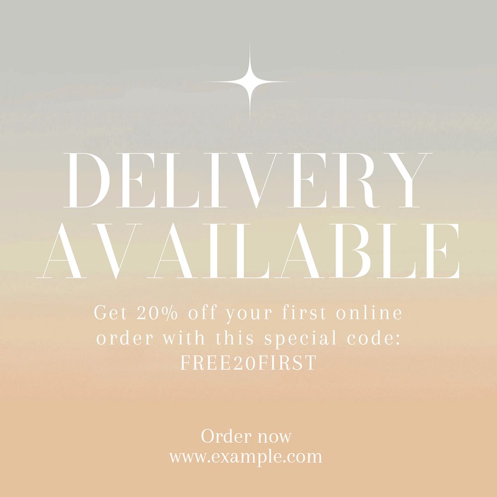 Delivery available Instagram post template, editable text