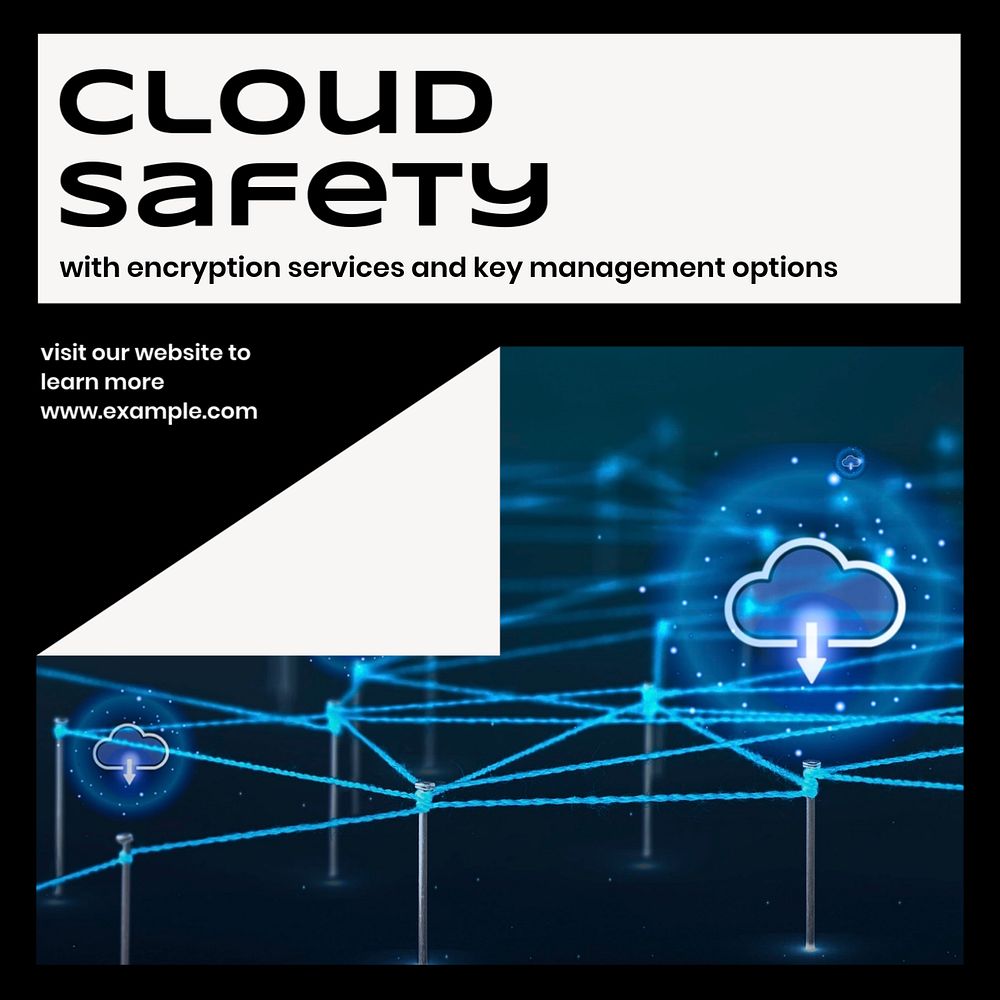 Cloud safety Instagram post template, editable text