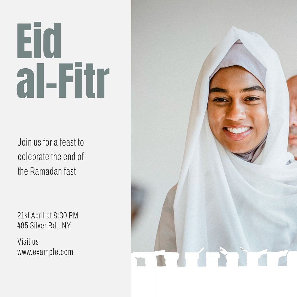 Eid al-Fitr Instagram post template, editable text