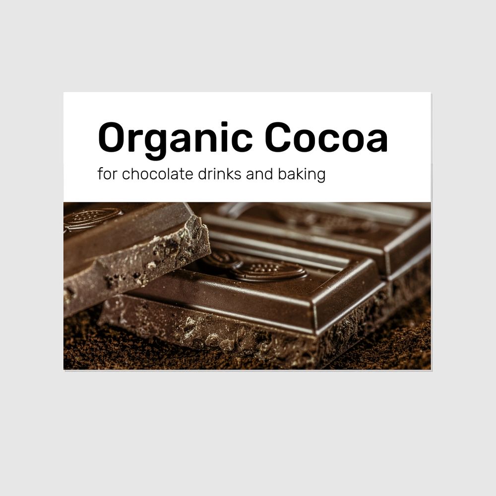 Cocoa powder Instagram post template, editable text