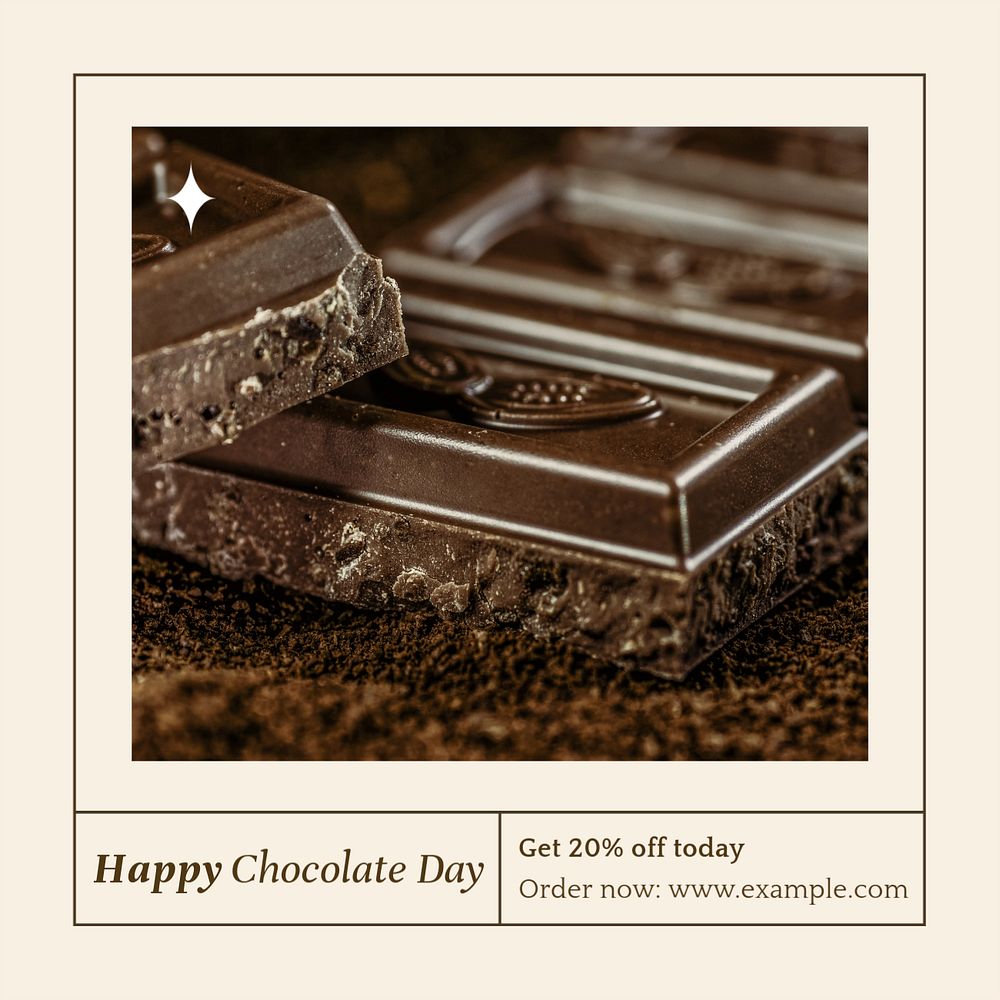 Happy Chocolate Day Instagram post template, editable text