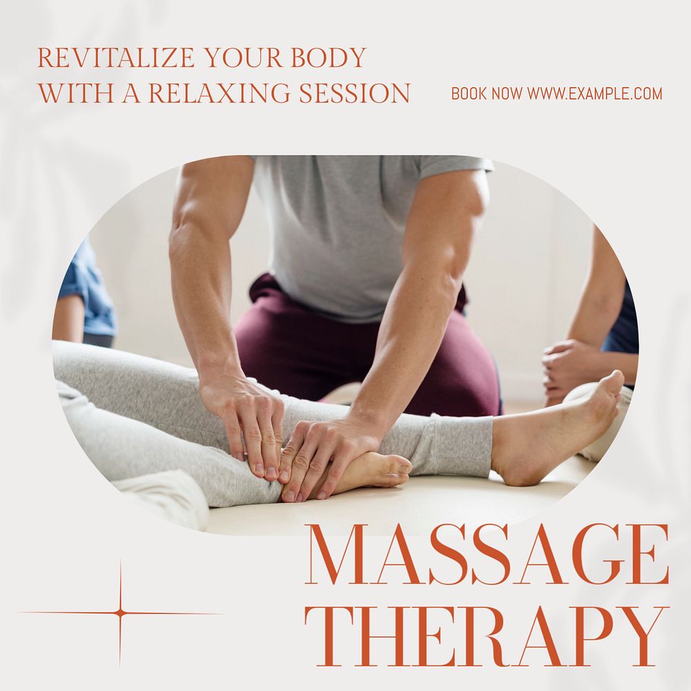 Massage therapy Instagram post template, editable text