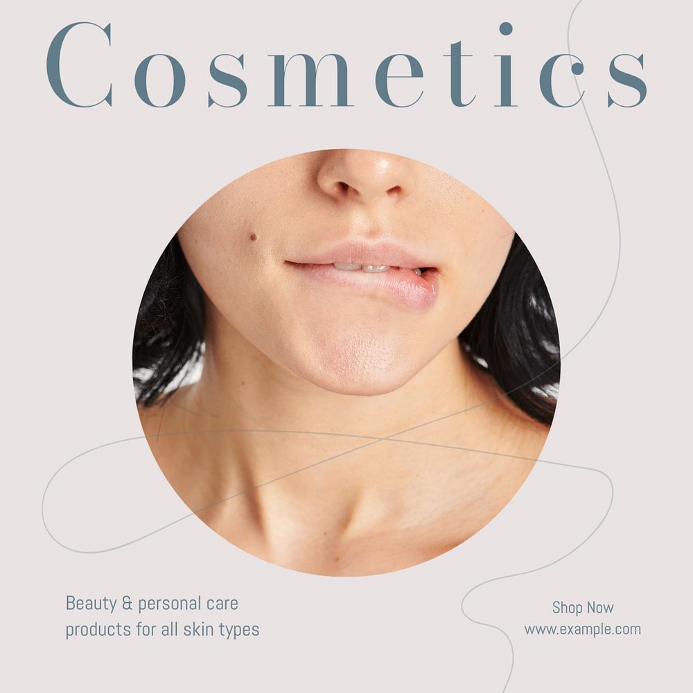 Cosmetics Instagram post template, editable text