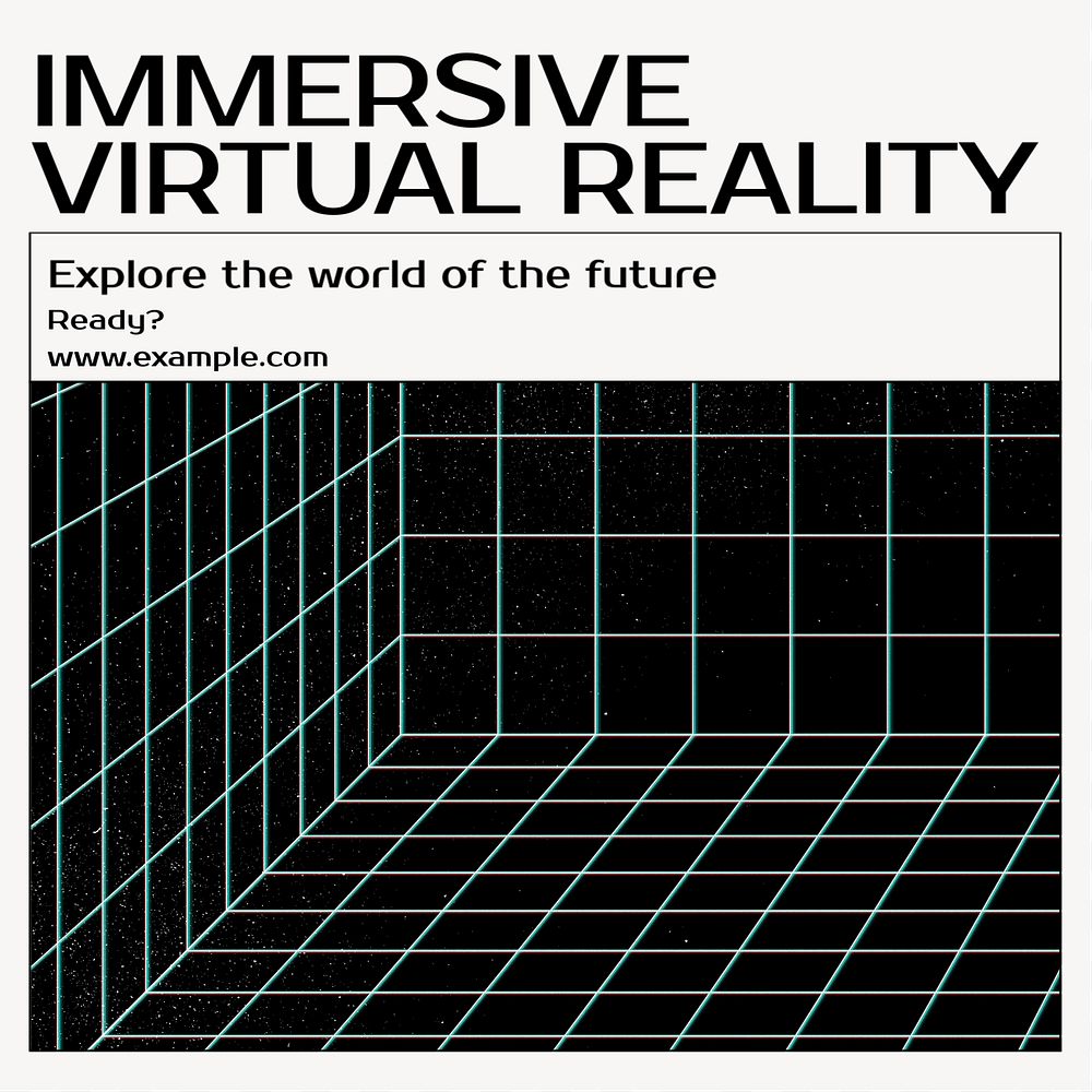 Immersive VR Instagram post template, editable text