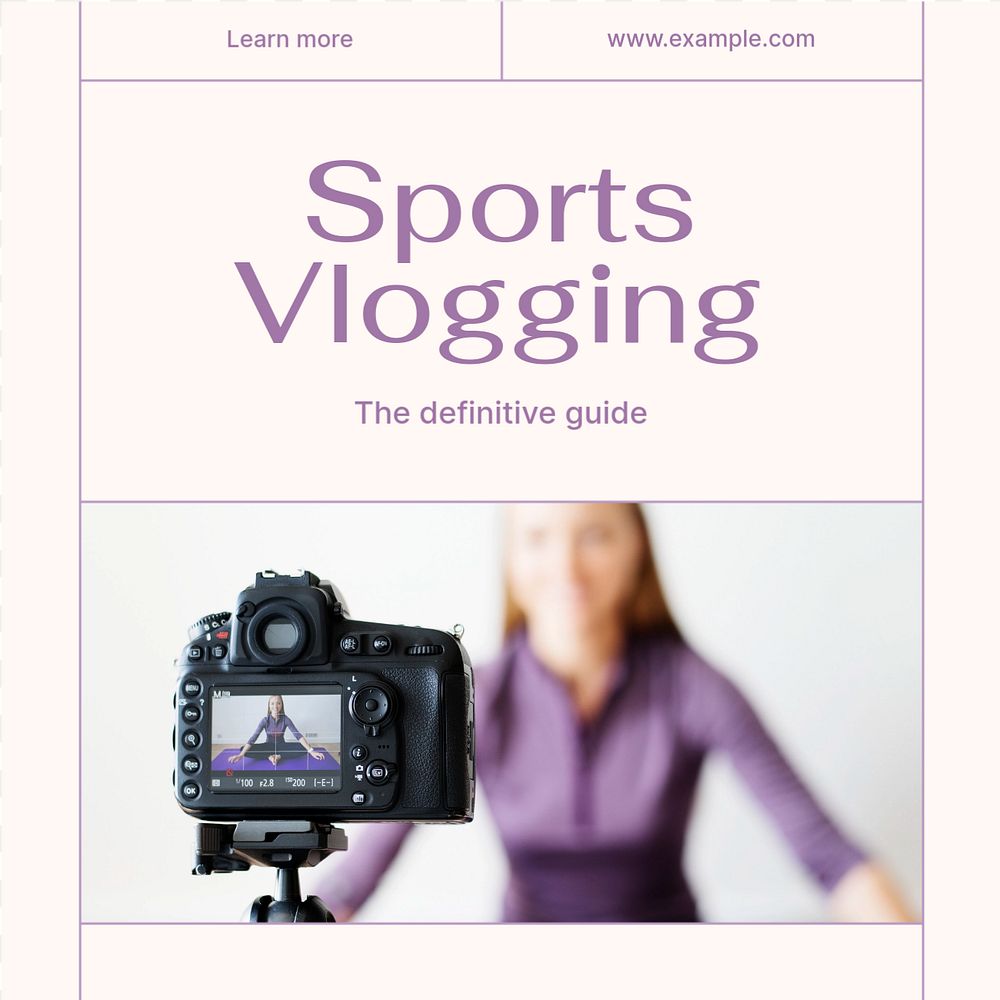 Sports vlogging Instagram post template, editable text