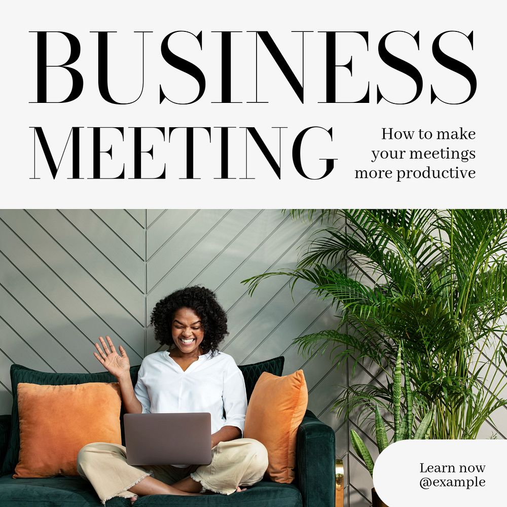 Business meeting Instagram post template, editable text