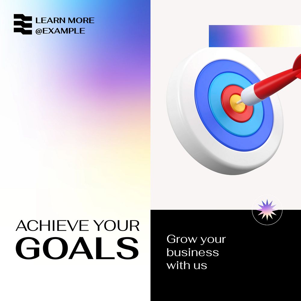 Achieve business goals Instagram post template, editable text