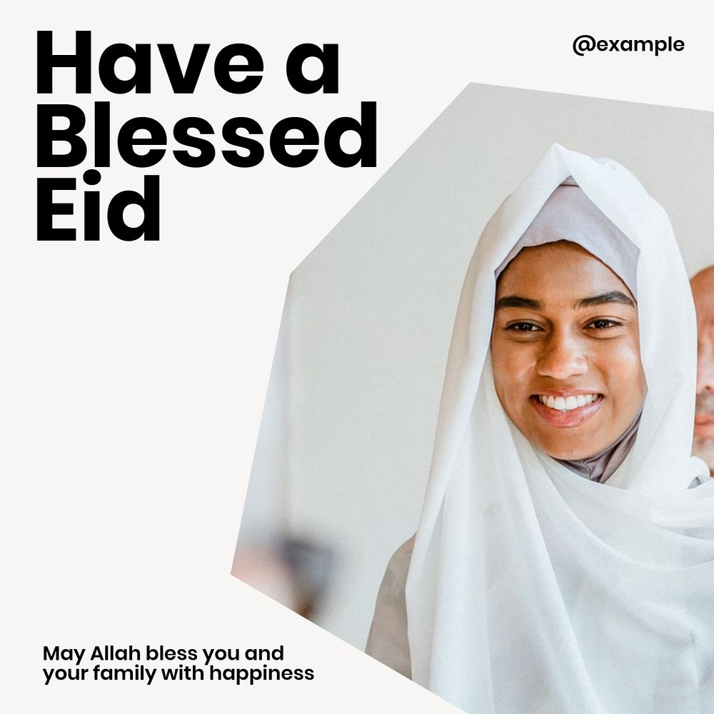 Have a blessed Eid Instagram post template, editable text