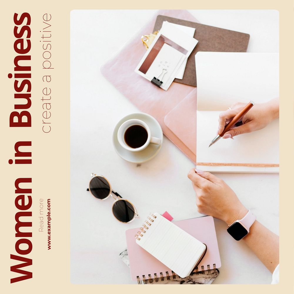 Business women meeting Instagram post template, editable text