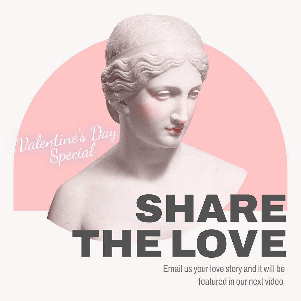 Valentine special event Instagram post template, editable text