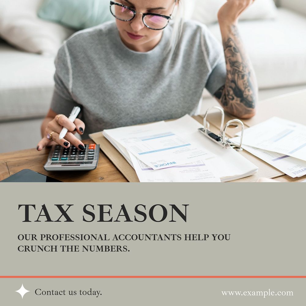 Tax season Instagram post template, editable text