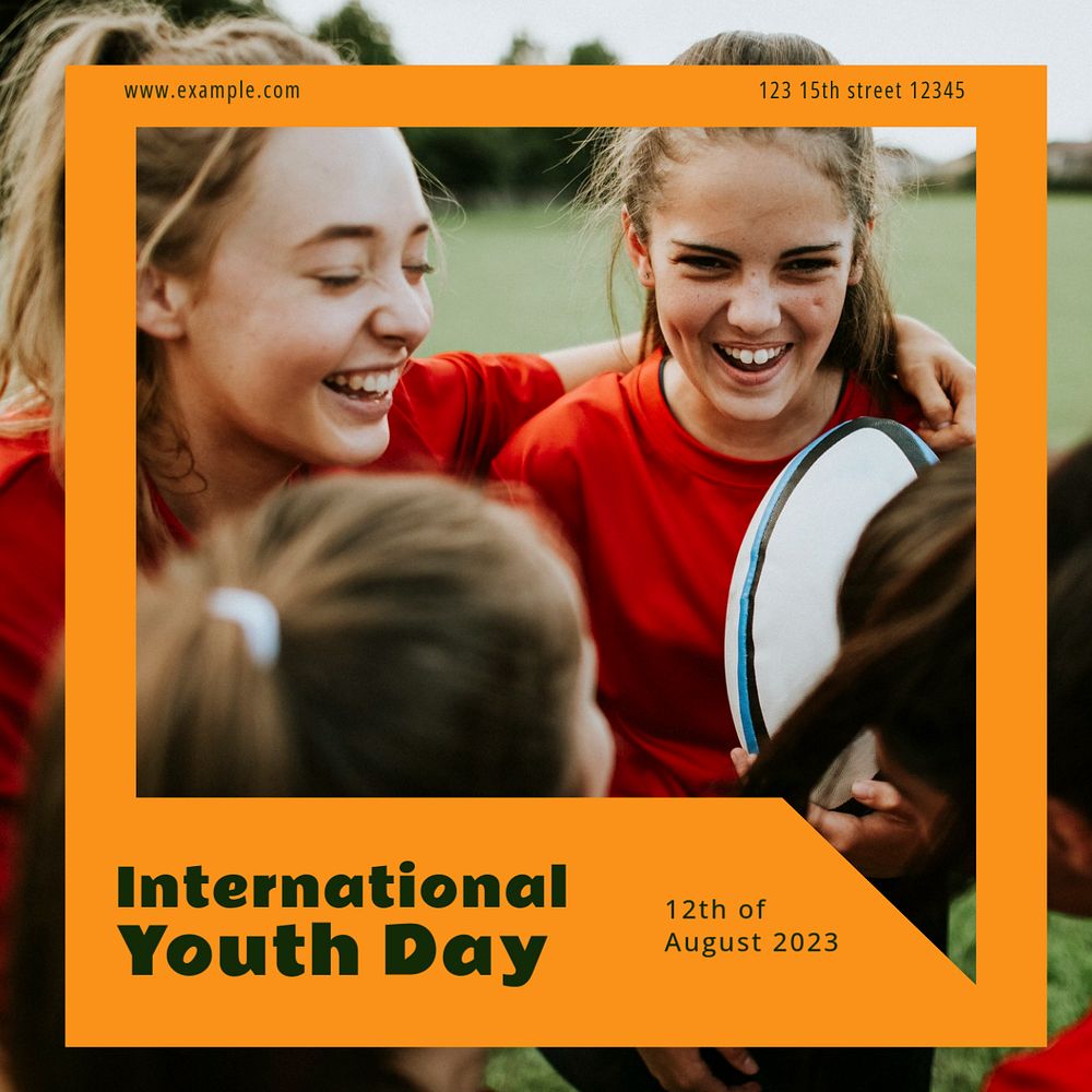 Youth day Instagram post template, editable text