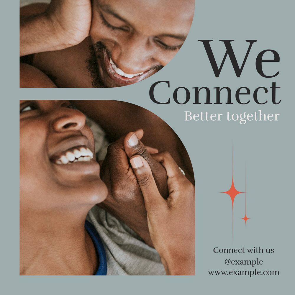 We connect Instagram post template, editable text