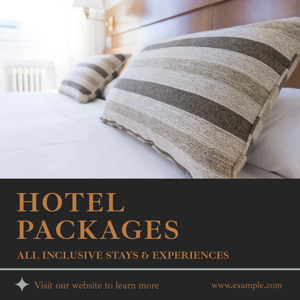 Hotel packages Instagram post template, editable text