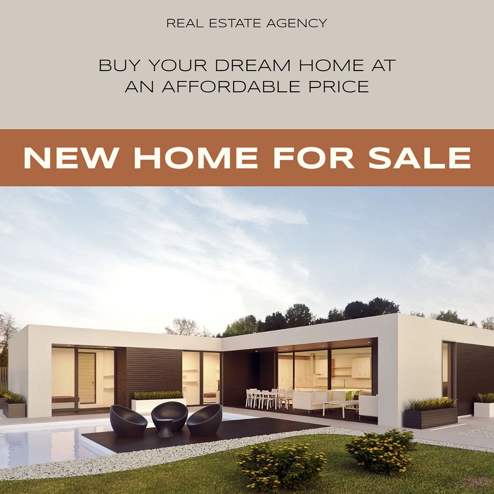 Property sale Instagram post template, editable text