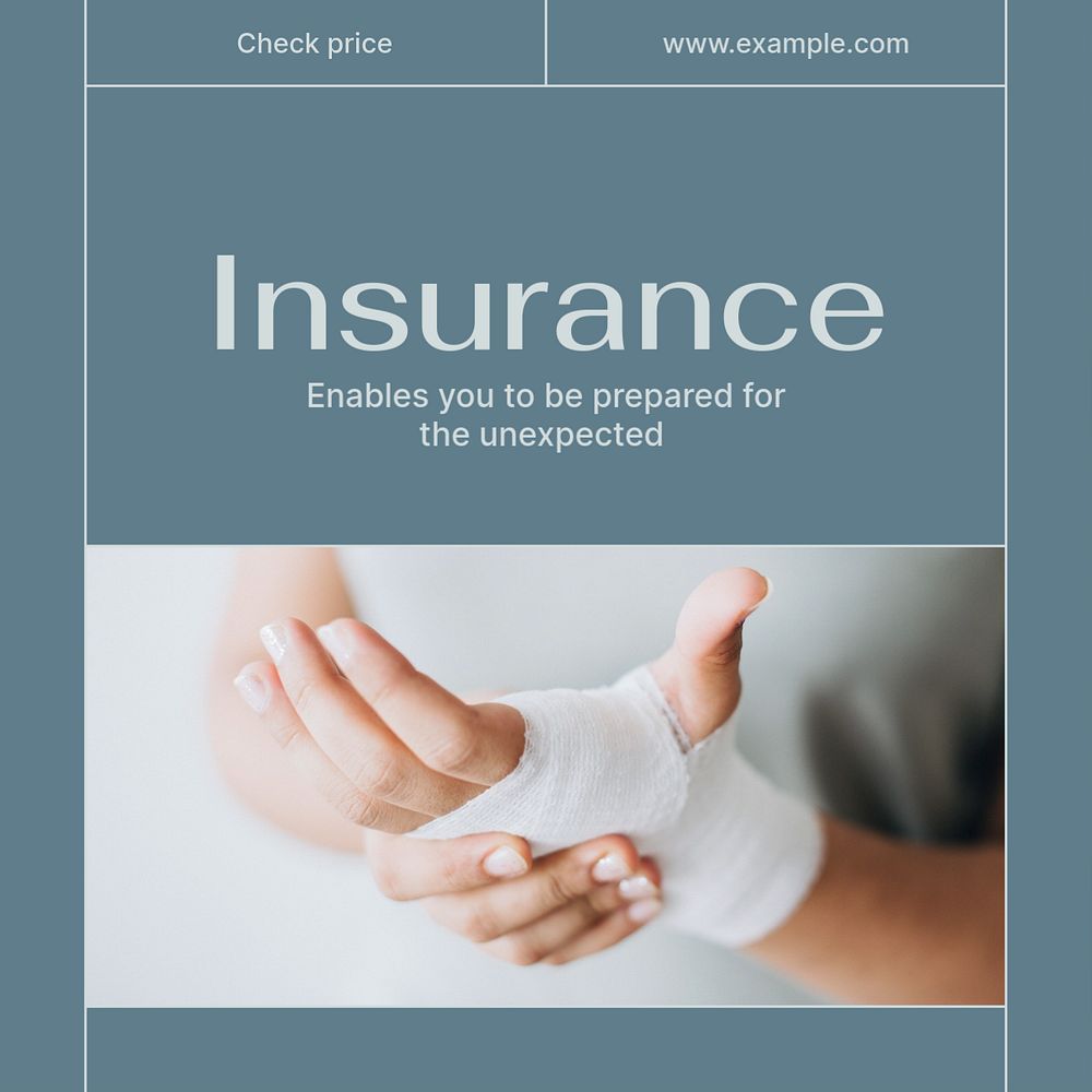 Insurance Instagram post template, editable text