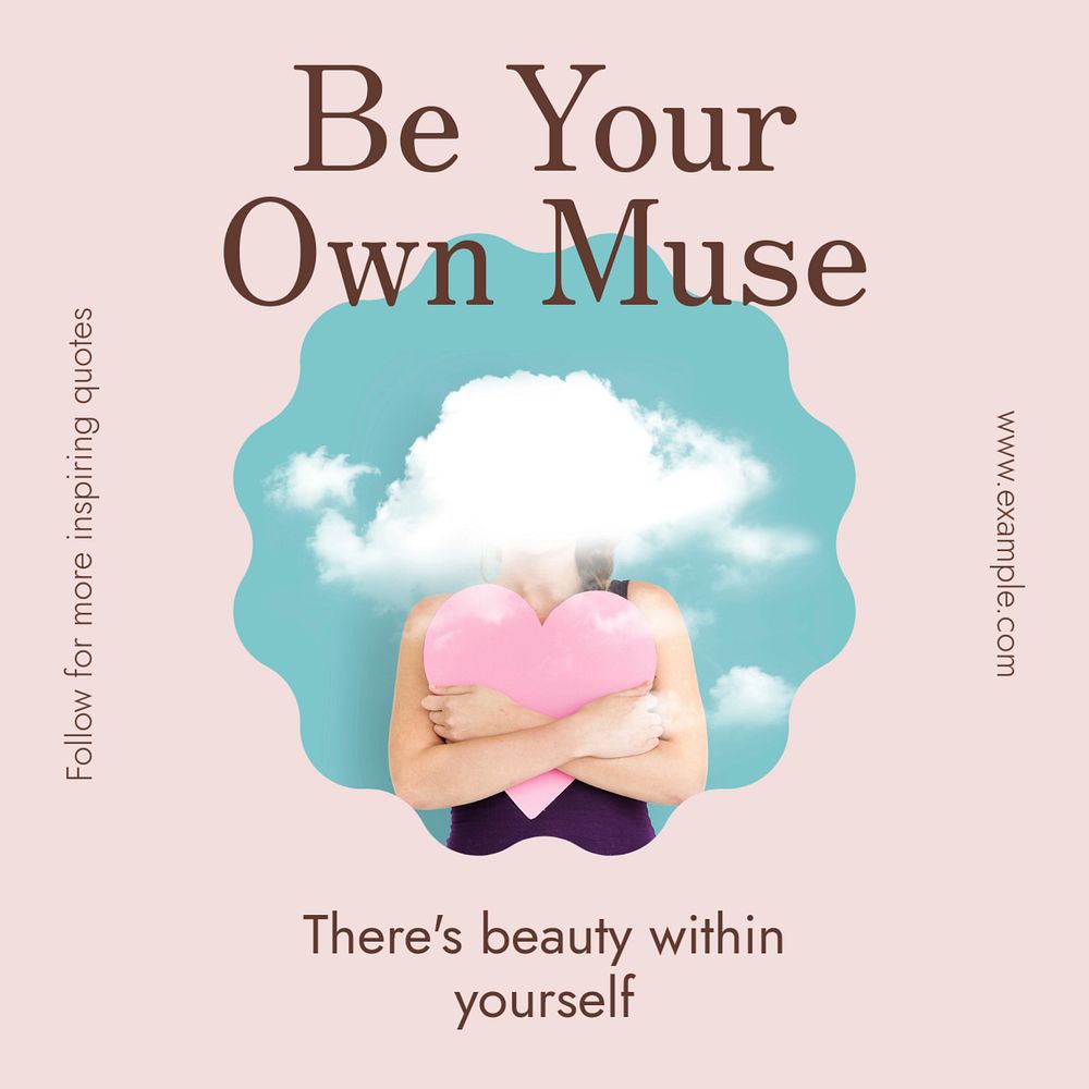 Be your own muse Instagram post template, editable text