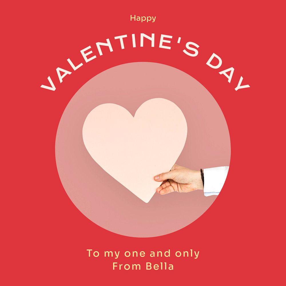 Valentine's day Instagram post template, editable text