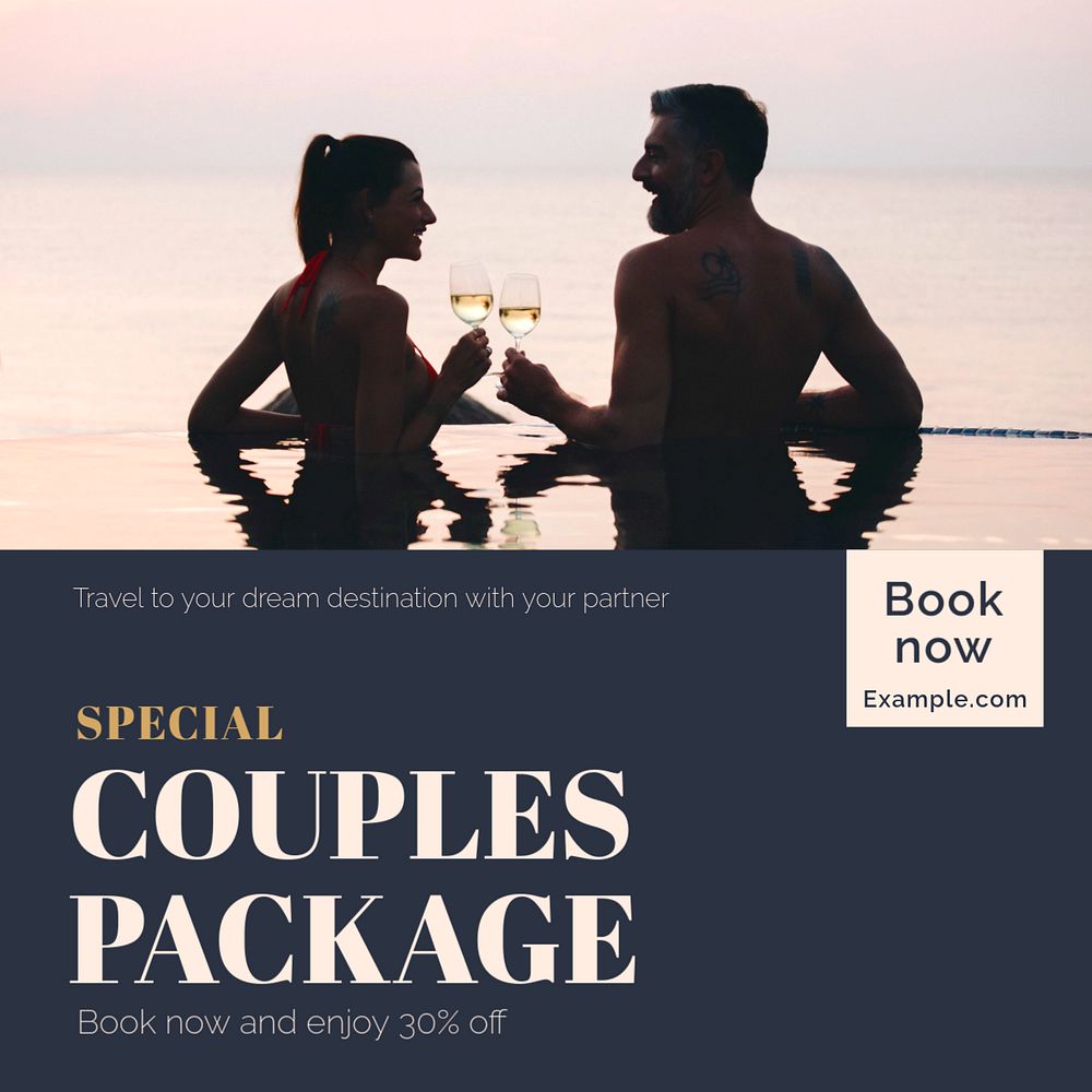 Special couples package Instagram post template, editable text