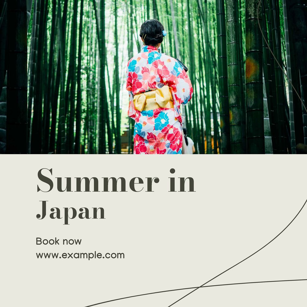 Summer in Japan Instagram post template, editable text